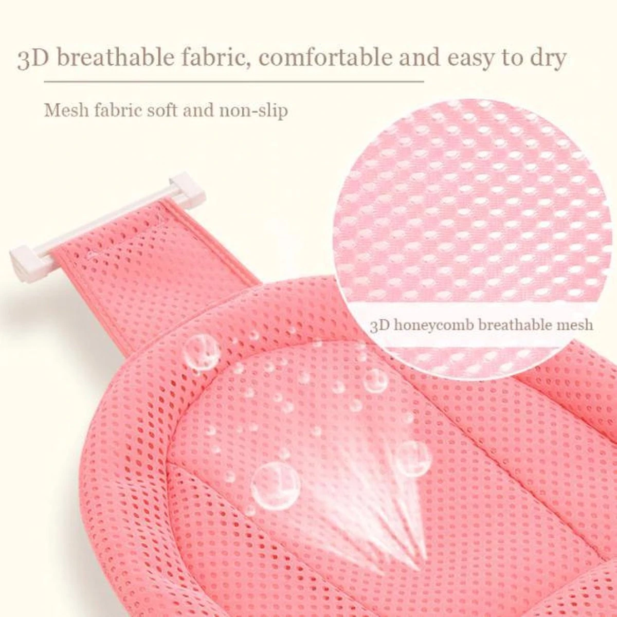Verstelbare Antislip Baby Bad Kussen (Roze) Model 2023 - Baby Bad Kussen - Antislip Kussen - Geschikt Voor Ieder Baby Badje! - Afbeelding 3