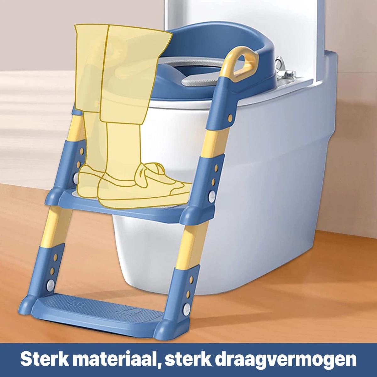 Zindelijkheidstraining Stoel Met Opstapje Ladder, Zindelijkheidstraining Toilet Voor Kinderen Jongens Meisjes Peuters-comfortabel Veilig Potje Stoel Met Anti-slip Pads Ladder - Blauw - Afbeelding 6