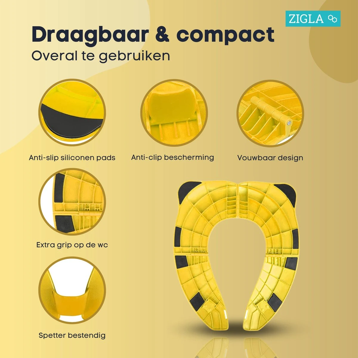 Zigla - WC Verkleiner - Kinder WC Bril - Opvouwbaar - Licht Ontwerp - Hygiënisch Voor Onderweg - WC Bril Voor Zindelijkheidstraining - Makkelijk Mee Te Nemen - Gratis Tasje Bijgeleverd - - Afbeelding 5