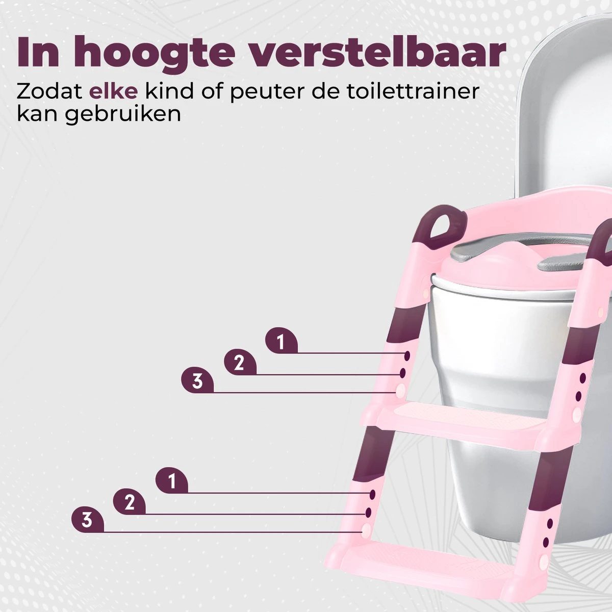 WC Verkleiner Met Trapje - Inclusief Handvaten - Opvouwbaar - 2 Tot 7 Jaar - Roze - Paars - Afbeelding 8