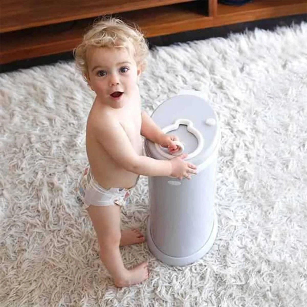 Ubbi® Ubbi Luieremmer - Grijs - Metaal - Geurloos - Geen Navulcassettes Nodig - Afbeelding 3