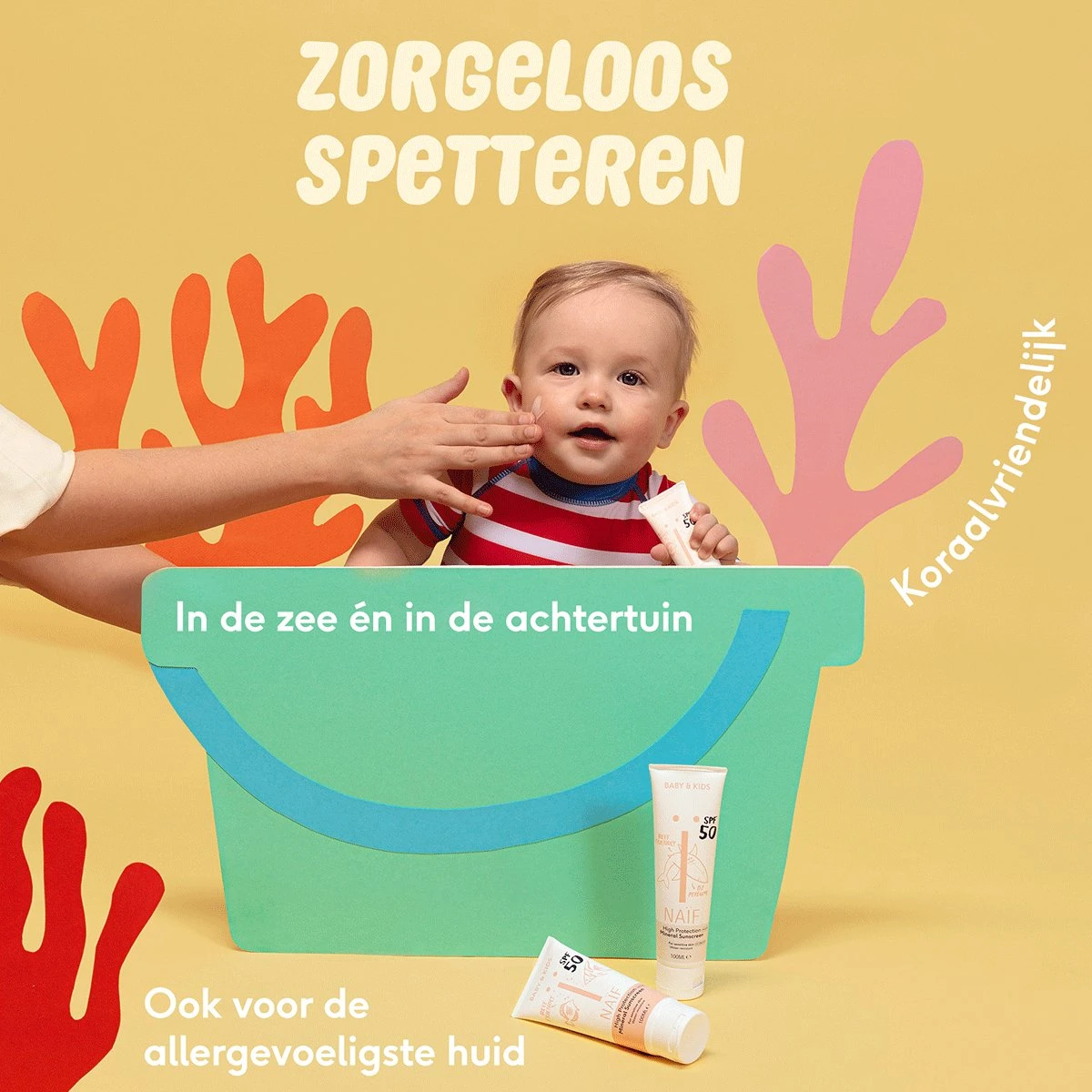 Naïf Zonnebrand Crème SPF50 - 100ML - Zonder Parfum - Baby & Kids - Met Natuurlijke Ingrediënten - Afbeelding 3