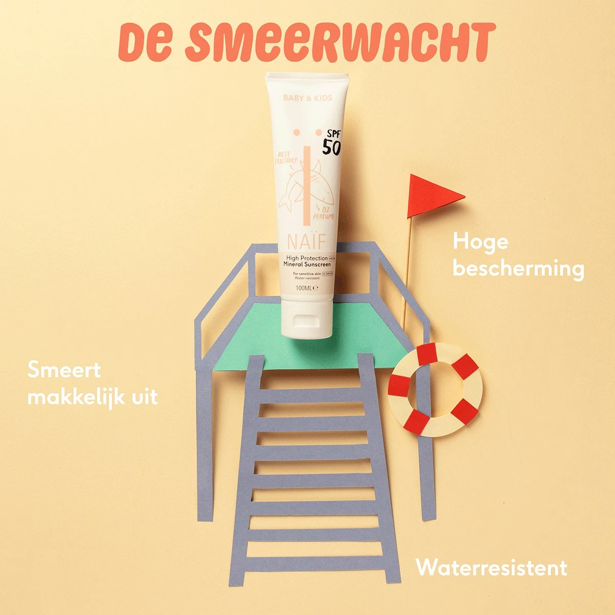 Naïf Zonnebrand Crème SPF50 - 100ML - Zonder Parfum - Baby & Kids - Met Natuurlijke Ingrediënten - Afbeelding 4