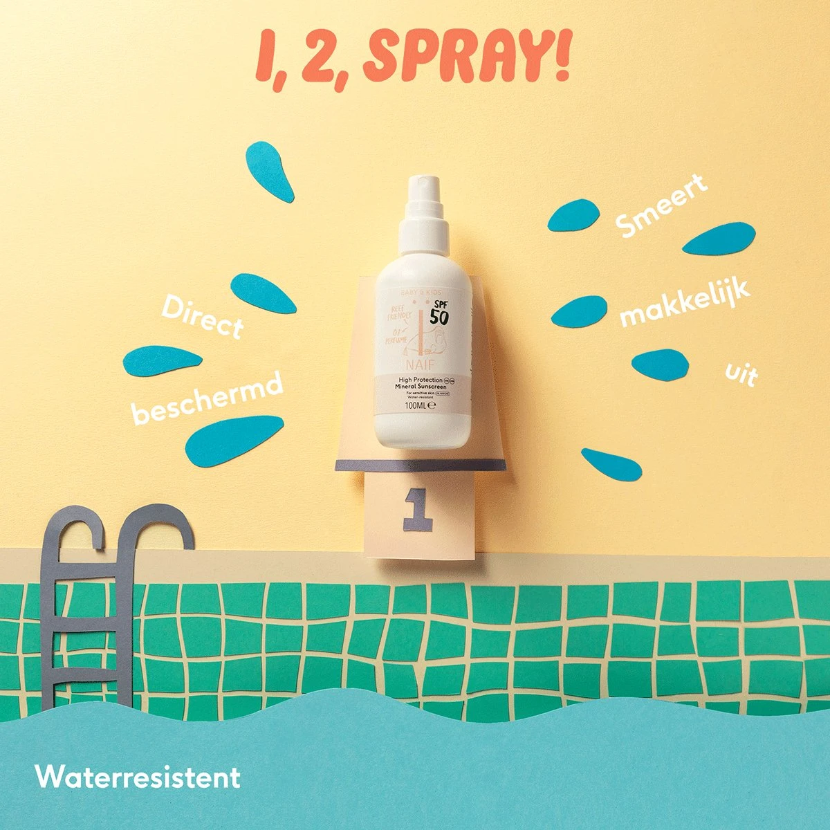 Naïf Zonnebrand Spray SPF50 Zonder Parfum - 100ML - Baby & Kids - Met Natuurlijke Ingrediënten - Afbeelding 3