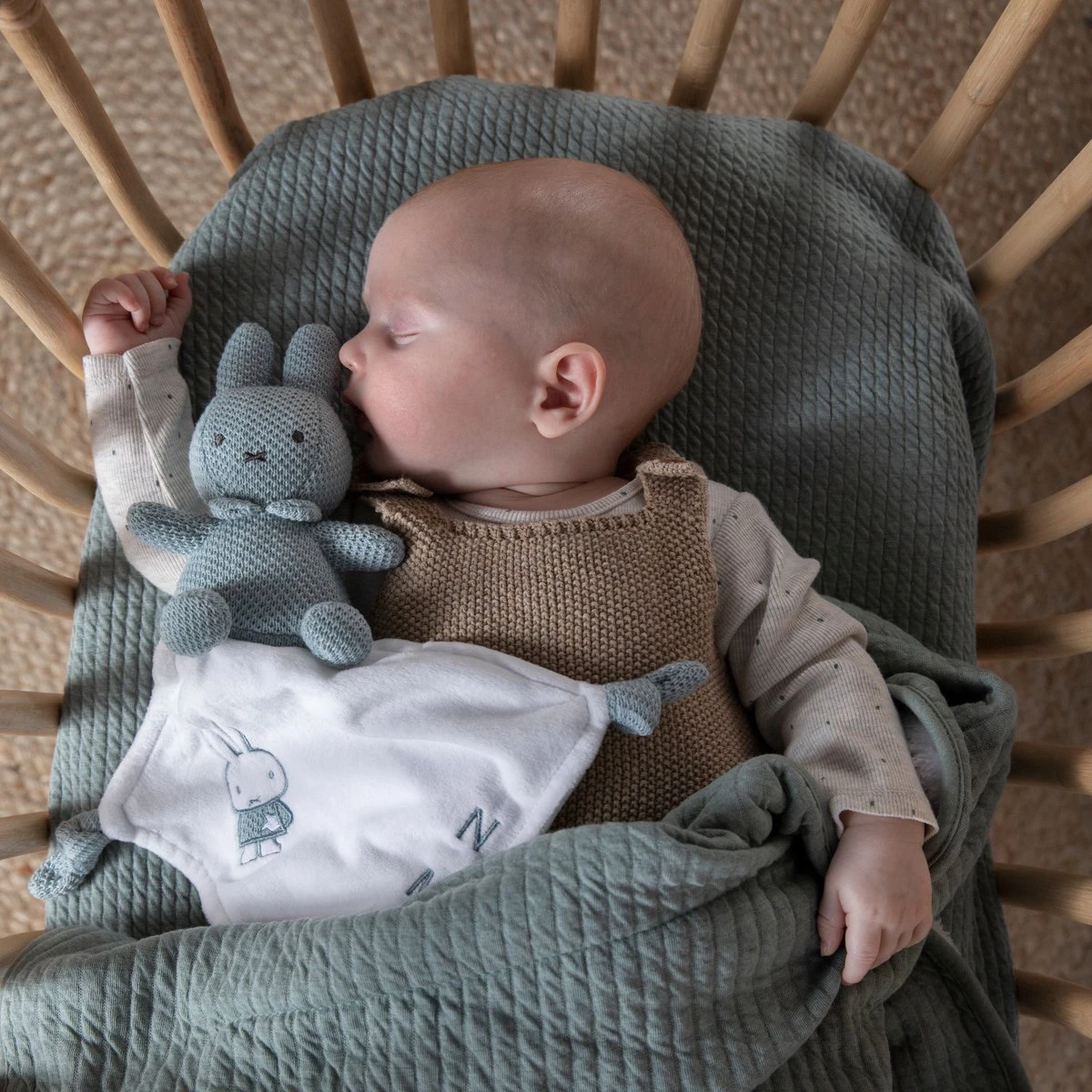 Tiamo Collection Nijntje Knuffeldoekje - Green Knit - Afbeelding 2