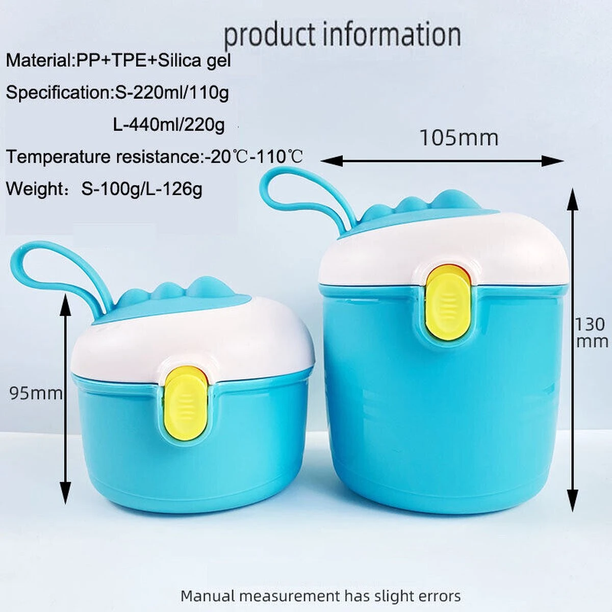 Babyvoeding Dispenser - Baby Melkpoeder Doseer Box - Reisbox - Opbergdoos Voor Voeding - Dispenser Met Schep 440ML - Paars - Afbeelding 13