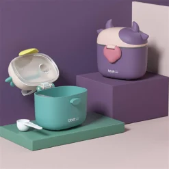 Melkpoeder Toren – Reisbox – Doseerdoosje – Bewaardoos – Dispenser - Paarse Snuiter