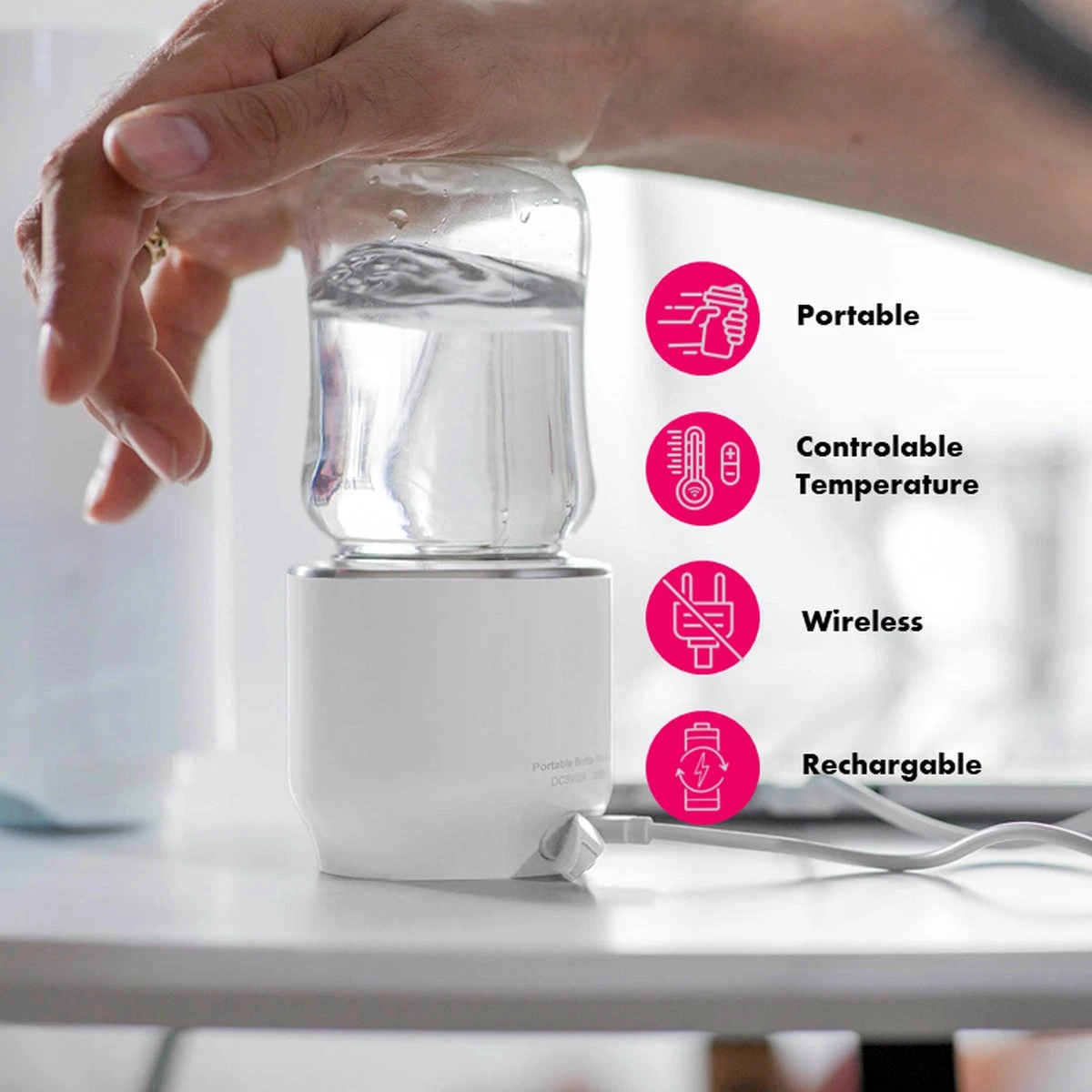 Sophie's Planet® - Draagbare Flessenverwarmer Voor Onderweg - In Vliegtuig Of Auto - Compatible Met Dr. Brown, Philips Avent, Difrax, Medela - Afbeelding 3