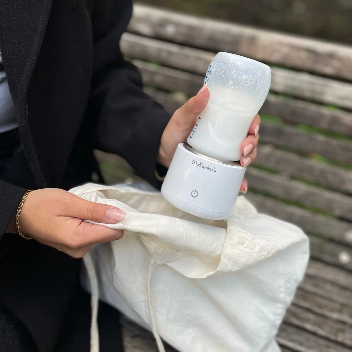 MyBambini's Bottle Warmer Pro™ - Draagbare Baby Flessenwarmer Voor Onderweg - Wit - Geschikt Voor AVENT Philips, Chicco & Dodie - Afbeelding 4