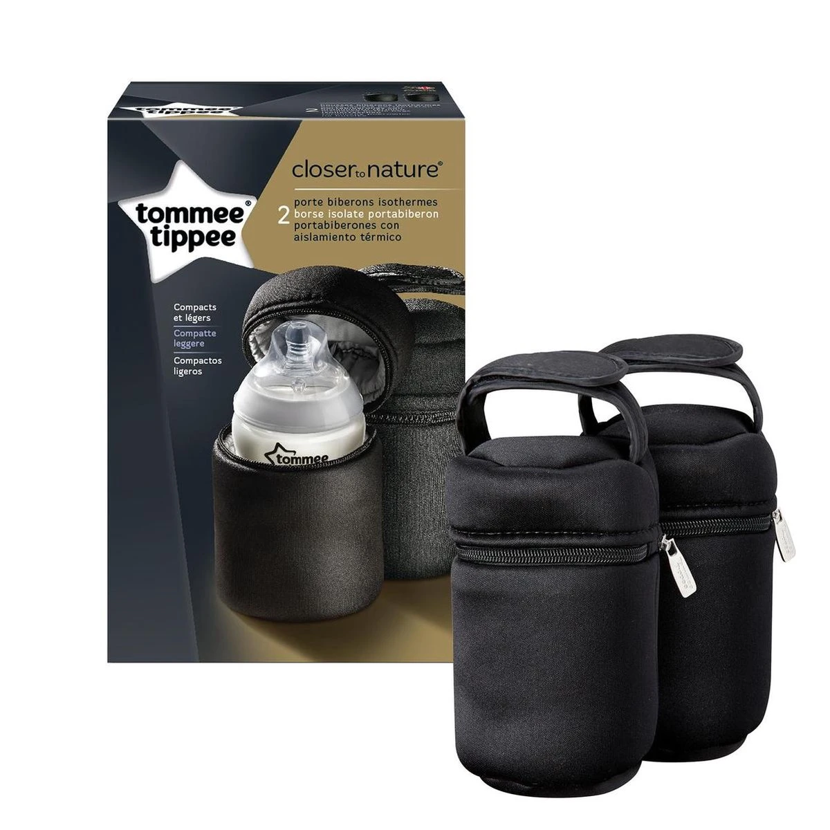 Tommee Tippee Closer To Nature - Geïsoleerde Tas Voor Zuigflessen - Set Van 2 - Zwart - Afbeelding 3