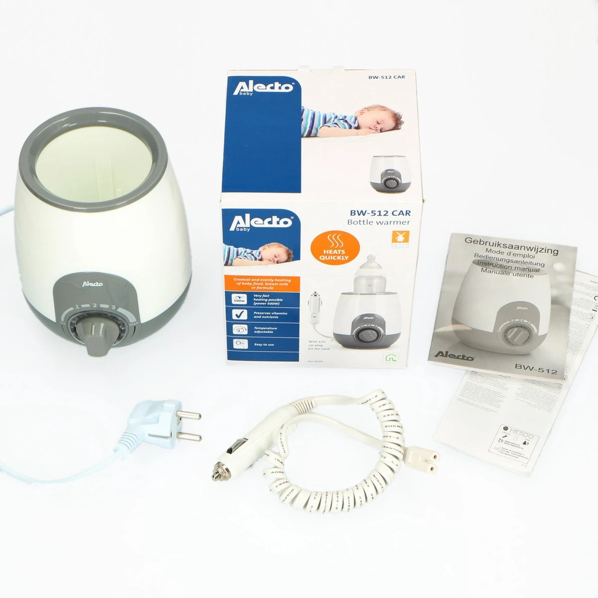 Alecto BW-512 CAR - Flessenwarmer Met 500W Vermogen Voor Thuis En Onderweg - Geleverd Met 12V Auto Adapter - Wit - Afbeelding 11