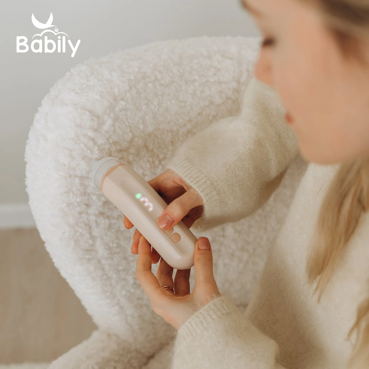 Babily® - Elektrische Neusreiniger Voor Baby's - 0 T/m 6 Jaar - Neuszuiger - Neuspeer - Snoetenpoetser - Toetenveger - Aspirator - Incl. 5 Zuigkrachtstanden En 3 Kalmerende Melodieën - Afbeelding 2