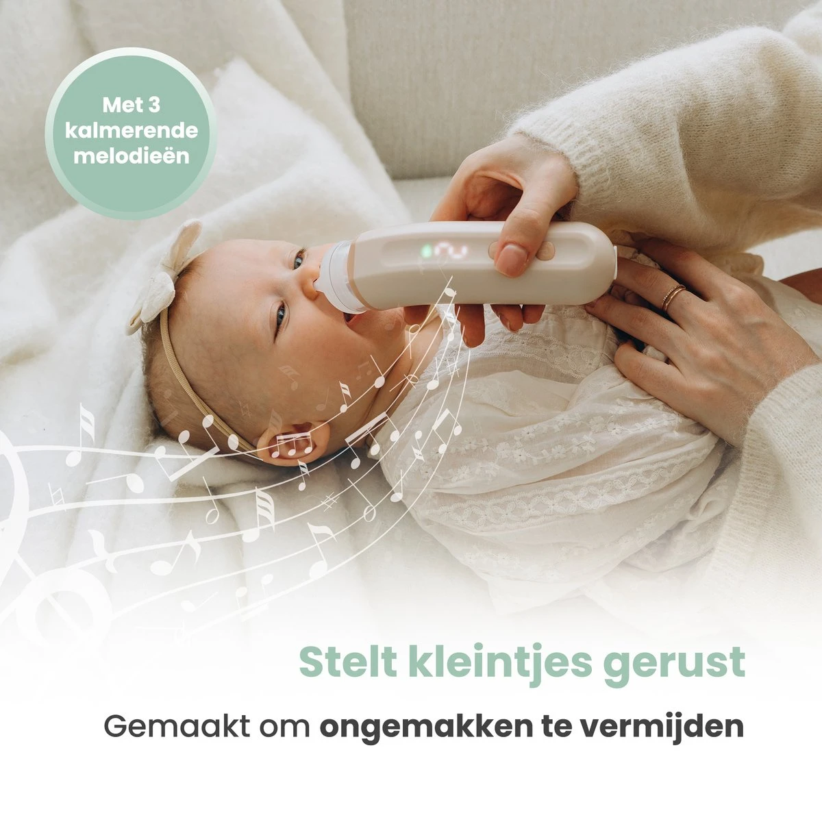 Babily® - Elektrische Neusreiniger Voor Baby's - 0 T/m 6 Jaar - Neuszuiger - Neuspeer - Snoetenpoetser - Toetenveger - Aspirator - Incl. 5 Zuigkrachtstanden En 3 Kalmerende Melodieën - Afbeelding 5