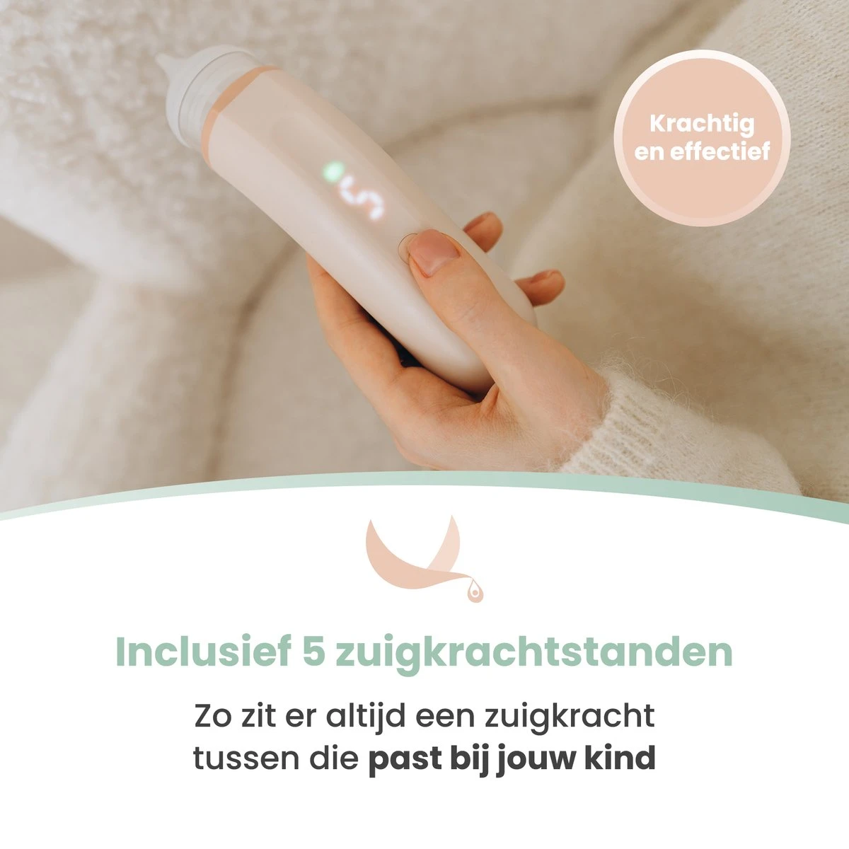 Babily® - Elektrische Neusreiniger Voor Baby's - 0 T/m 6 Jaar - Neuszuiger - Neuspeer - Snoetenpoetser - Toetenveger - Aspirator - Incl. 5 Zuigkrachtstanden En 3 Kalmerende Melodieën - Afbeelding 9