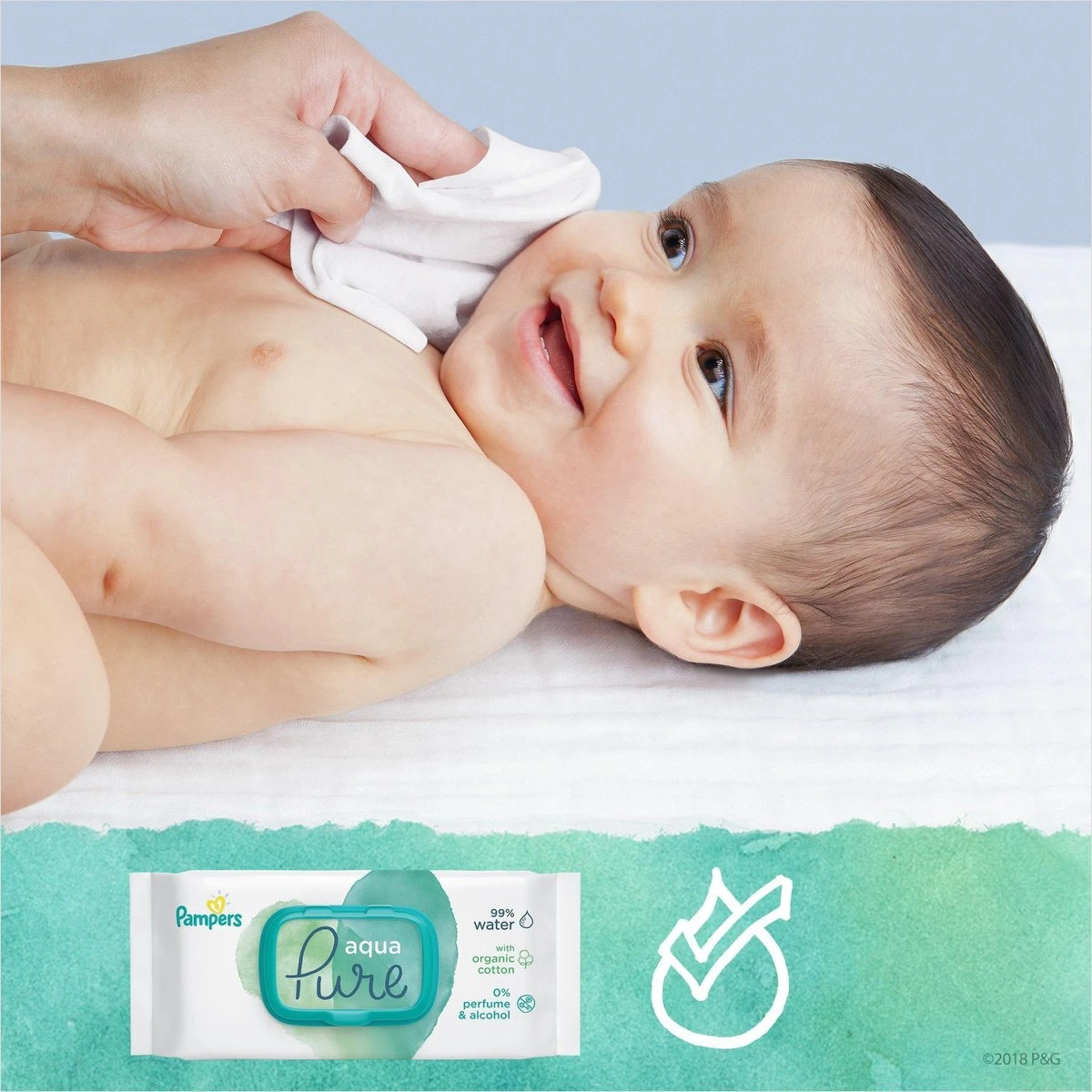 Pampers® Pampers Aqua Pure Billendoekjes – 1260 Doekjes - Afbeelding 12