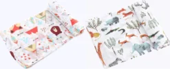 2 Stuks - Hydrofiele Doek XL - 120x120 Cm - Inbakerdoek - Tipi Tent Beer - Safari Dieren - Swaddle Doek Groot - Hydrofiele Luier