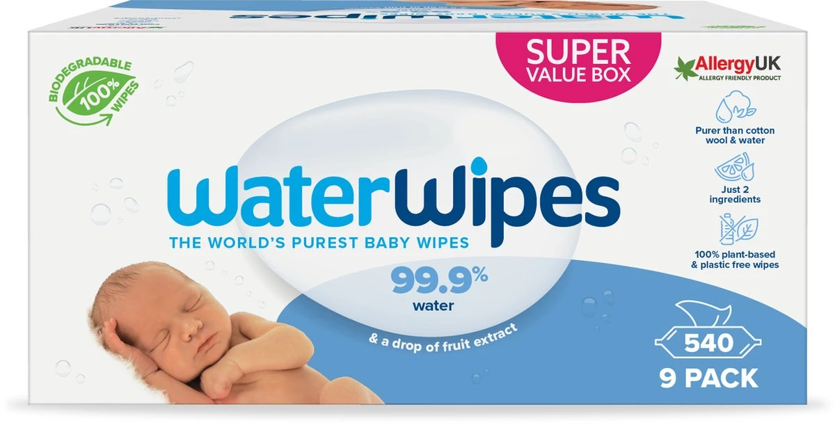 WaterWipes Billendoekjes Bio - 9 X 60 Stuks - 540 Doekjes - Afbeelding 12