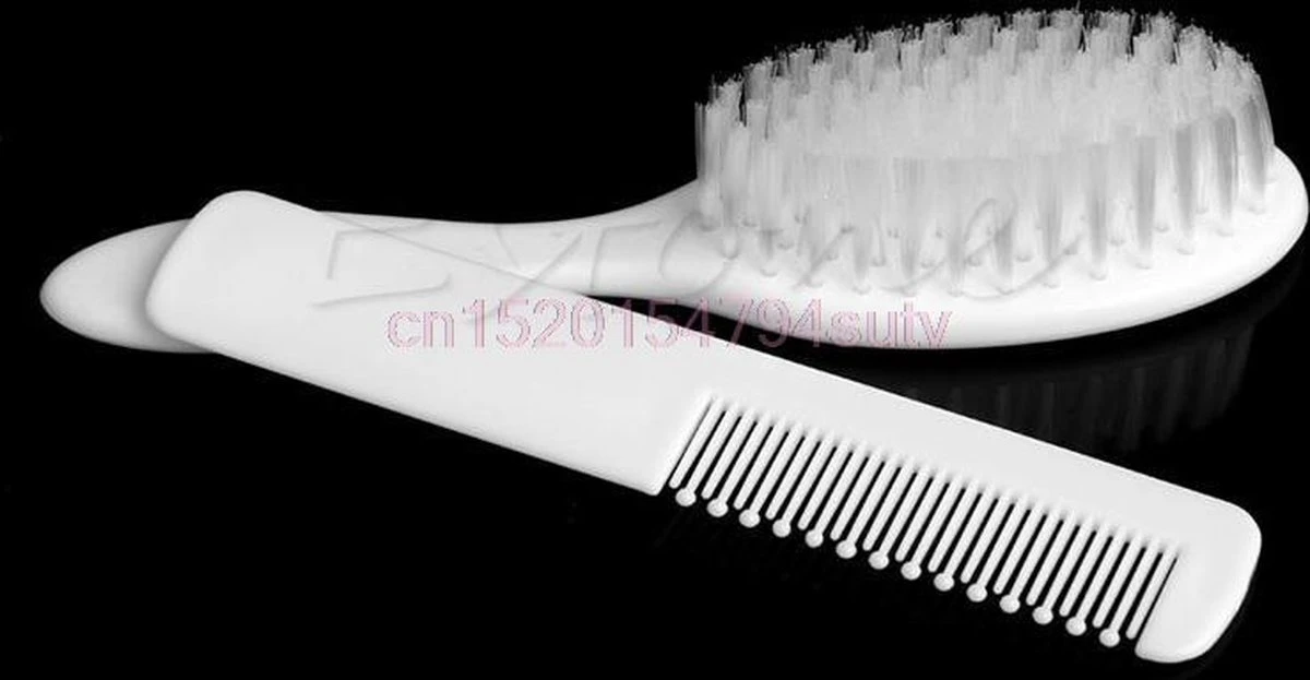 Merkloos Babyborstel En Babykam - Wit - Zeer Zachte Haartjes - Voor Baby's - Afbeelding 3