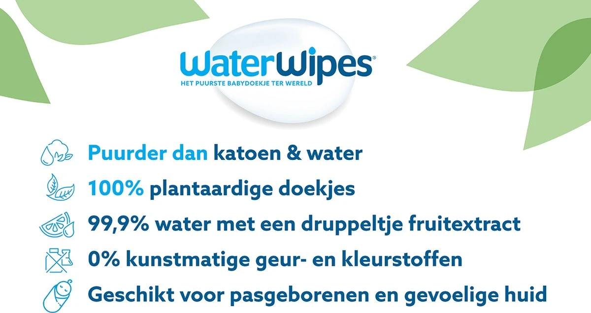 WaterWipes Billendoekjes Bio - 9 X 60 Stuks - 540 Doekjes - Afbeelding 7