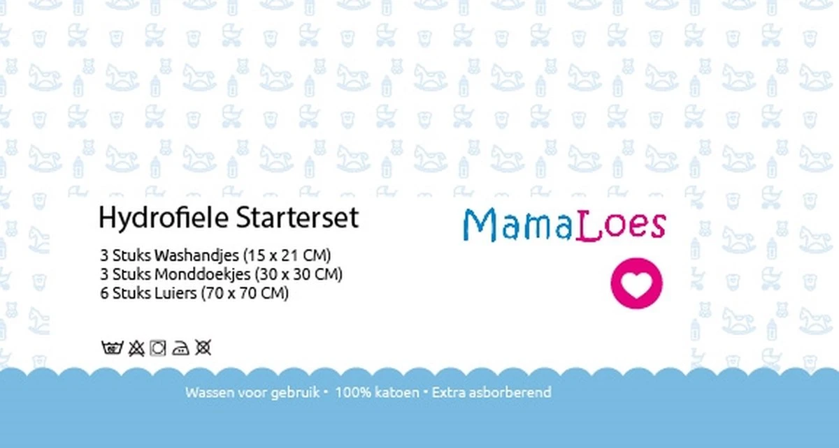 MamaLoes Hydrofiel Starterset - Wit - Hydrofiel Luiers - Hydrofiel Washandjes - Hydrofiel Monddoekjes - Afbeelding 3