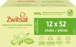Zwitsal Billendoekjes Nature & Care Alcoholvrij - Plasticvrij - 624 Doekjes - Voordeelverpakking