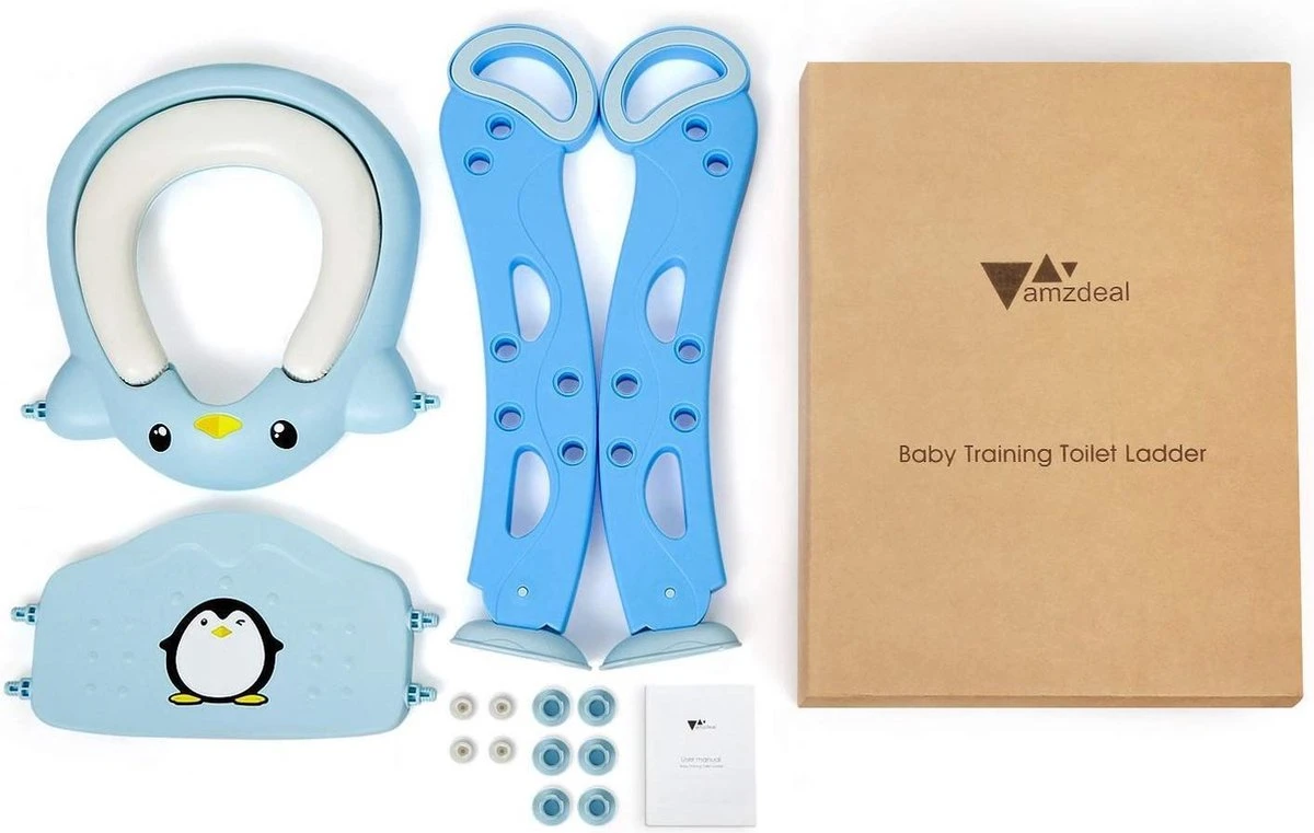 Buxibo Kinder WC Met Opstapje - WC Bril Kind - Kinderzitting WC - Toilet Verkleiner - Toilettrainer - Blauw - Afbeelding 13