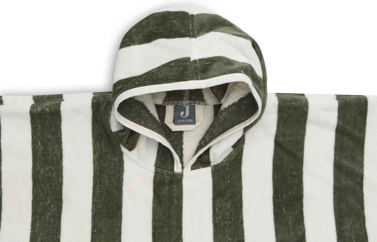 Jollein Badponcho Stripe Terry - Leaf Green - GOTS - Afbeelding 2