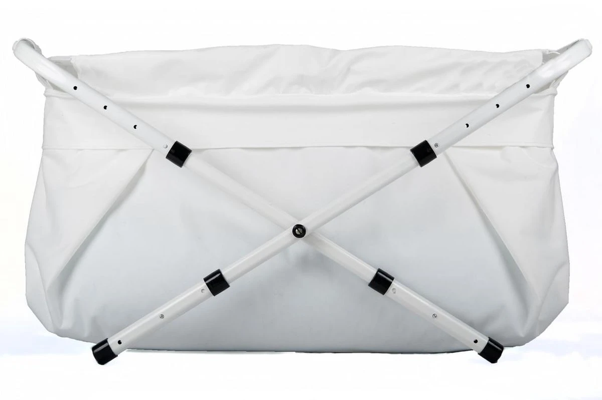 BiBaBad Verstelbaar Wit 70-90 Cm, Badzak Met Knoopsluiting. Maak Van Je Douche Een Kinderbad. Dit Opvouwbaar Bad Kun Je In Lengte Breedte En Hoogte Aanpassen Zodat Je Optimaal Gebruik Kunt Maken Van Je Doucheruimte. - Afbeelding 3