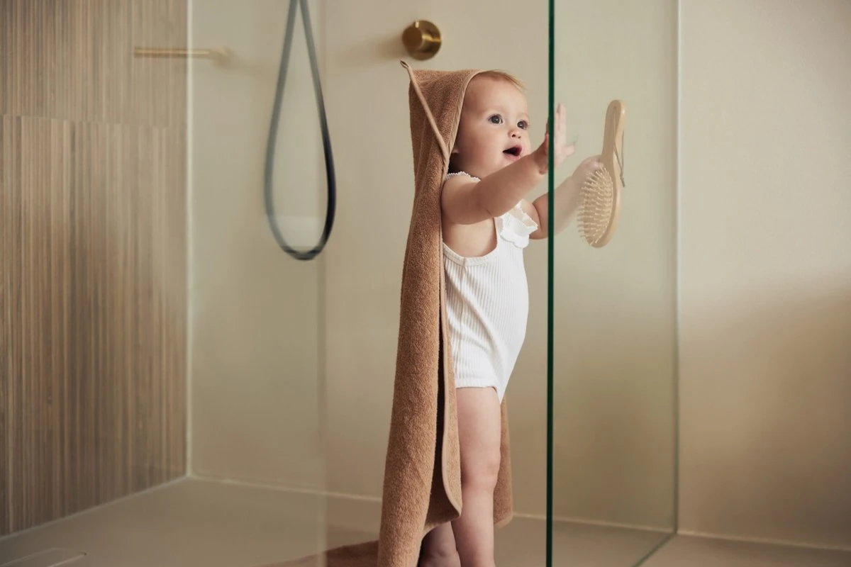 Jollein Badcape Badstof 75x75cm - Biscuit - Afbeelding 3