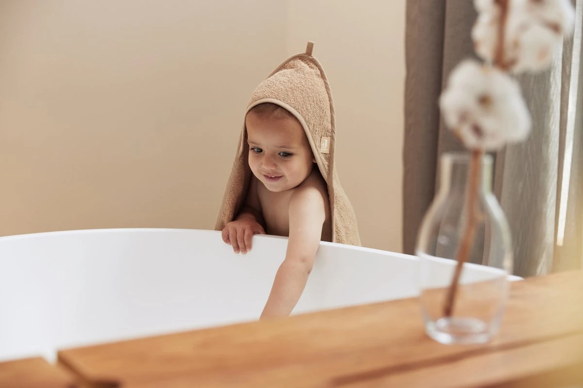 Jollein Badcape Badstof 75x75cm - Biscuit - Afbeelding 4