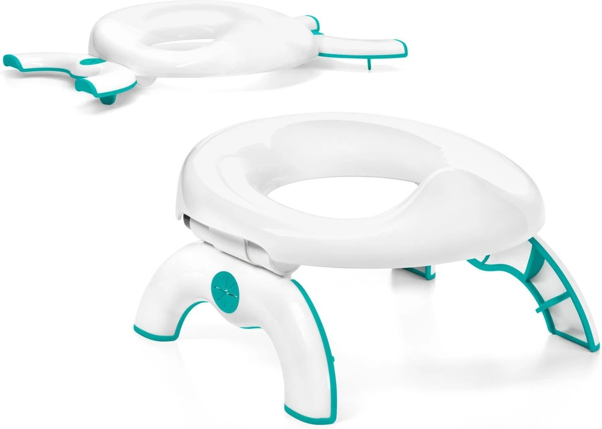 OXO Tot 2-in-1 Plaspotje En WC Verkleiner - Plaspotje Voor Onderweg - Potjes - Potje Peuter- Wit/Teal - Afbeelding 3