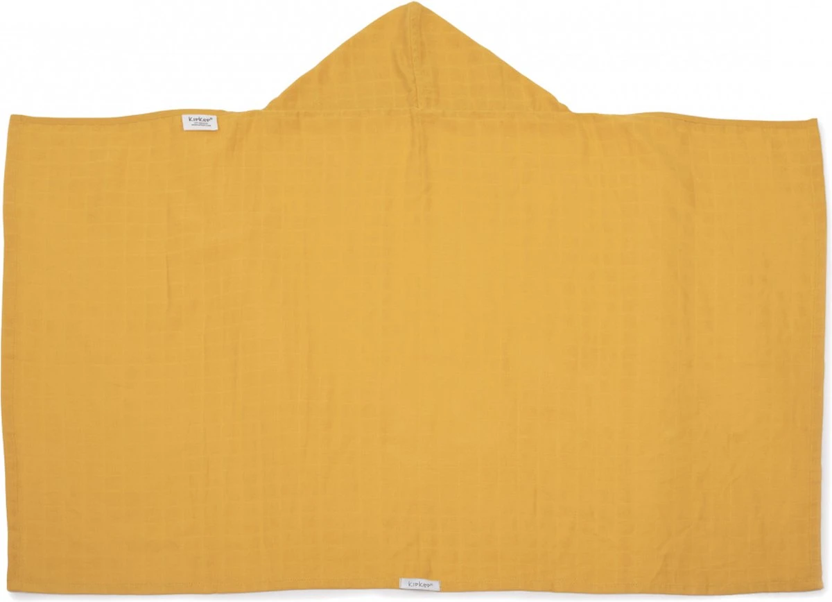 KipKep Blenker Hydrofiele Badcape - Maat 100x70cm - Little Bees Geel - Afbeelding 2