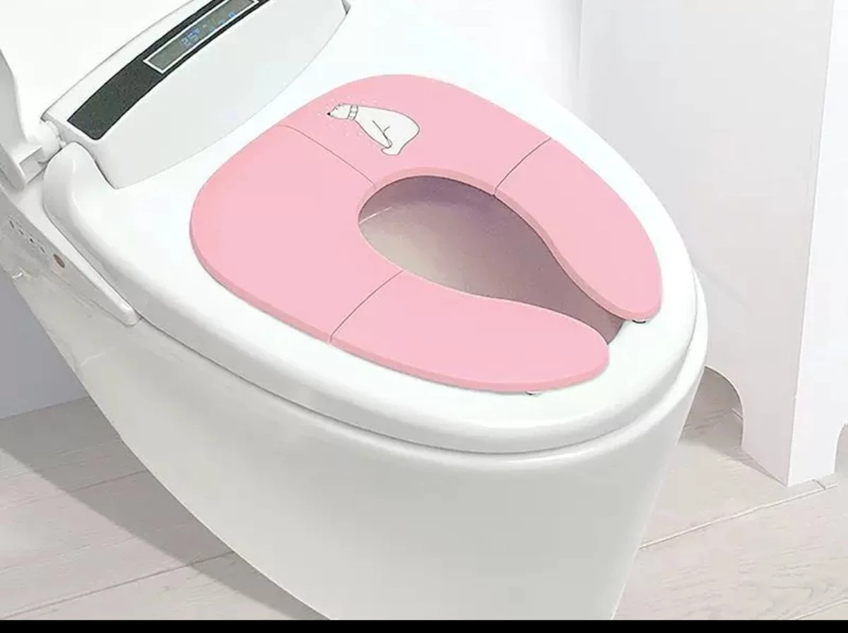 Kinder WC (roze) Bril Opvouwbaar Licht Ontwerp Hygiënisch Voor Onderweg WC Bril Voor Zindelijkheidstraining Makkelijk Mee Te Nemen Gratis Tasje Bijgeleverd - Afbeelding 5