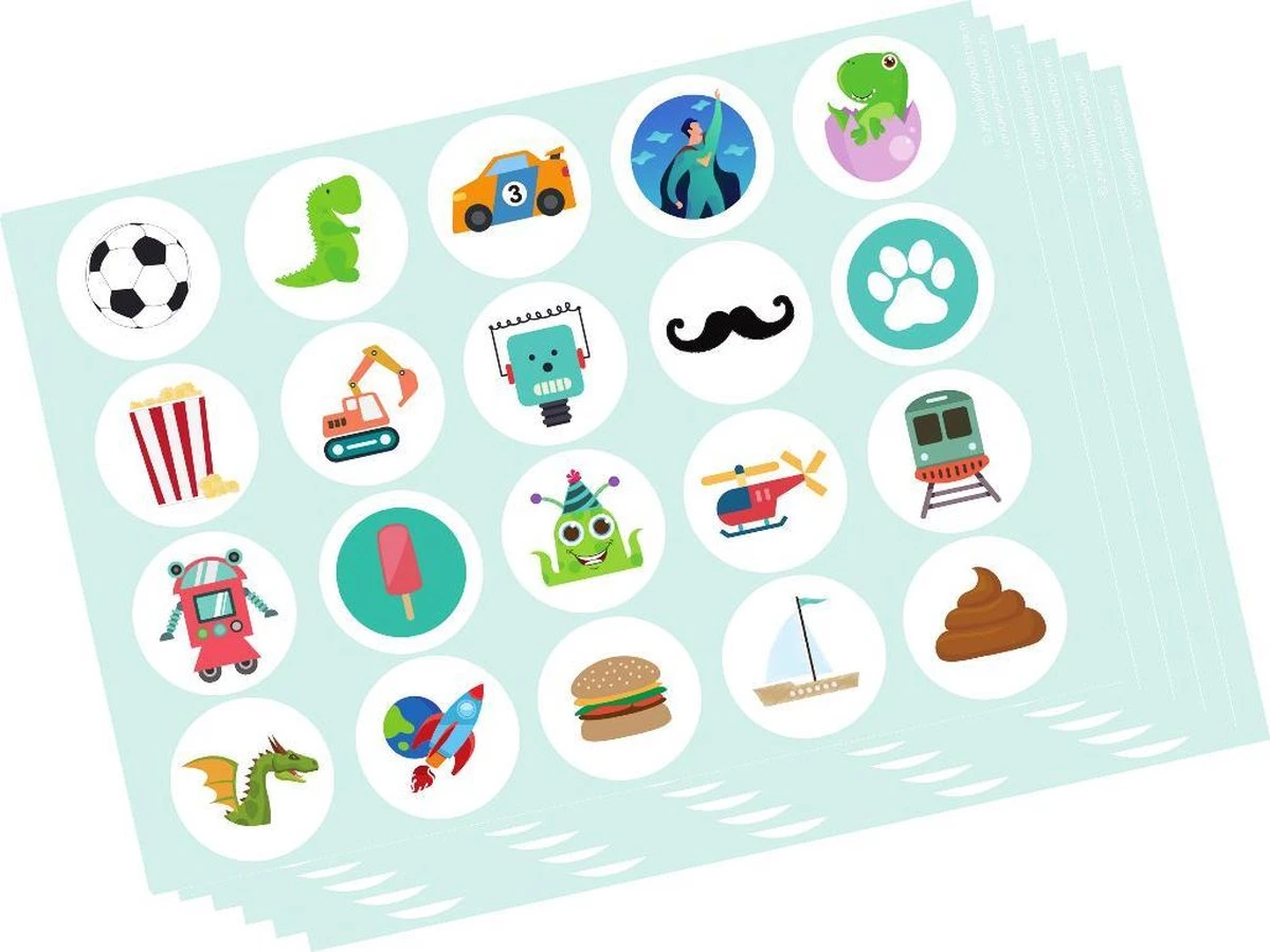 Beloningssysteem Jongen - Zindelijkheidstraining Kind - 20x Beloningskaart - 120 Stickers - Plasdiploma - Beloningsstickers - Afbeelding 2
