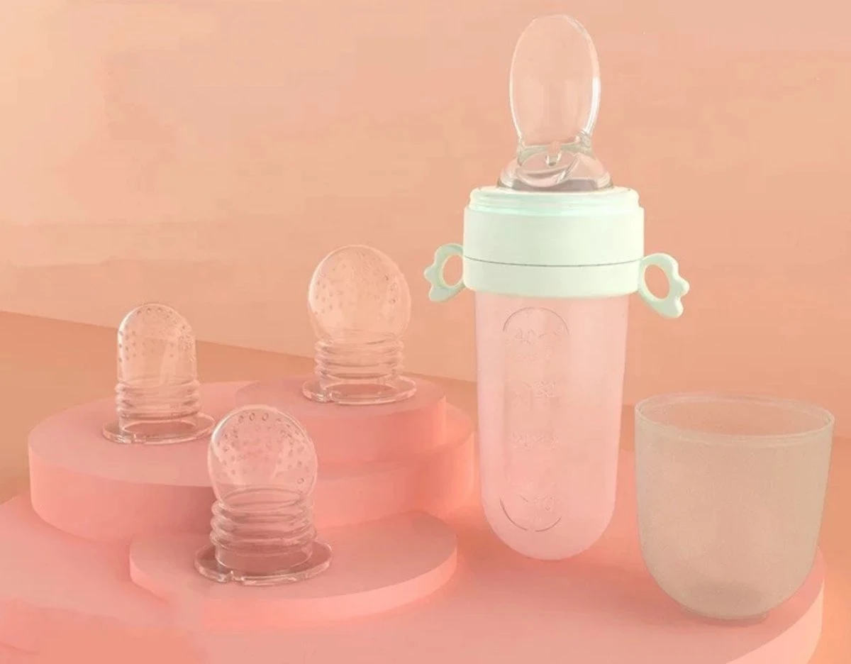 BIBI Siliconen Baby Voeding Lepels - 2 Verschillende Opzetstukken - Afbeelding 2