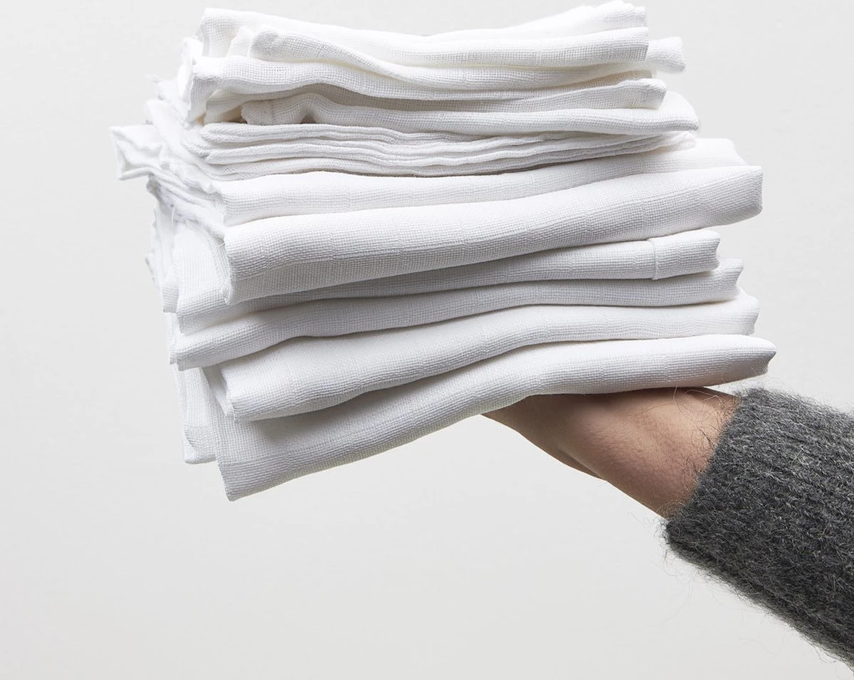 Meyco Uni Swaddle - 2-pack - Hydrofiel - White - 120x120cm - Afbeelding 2