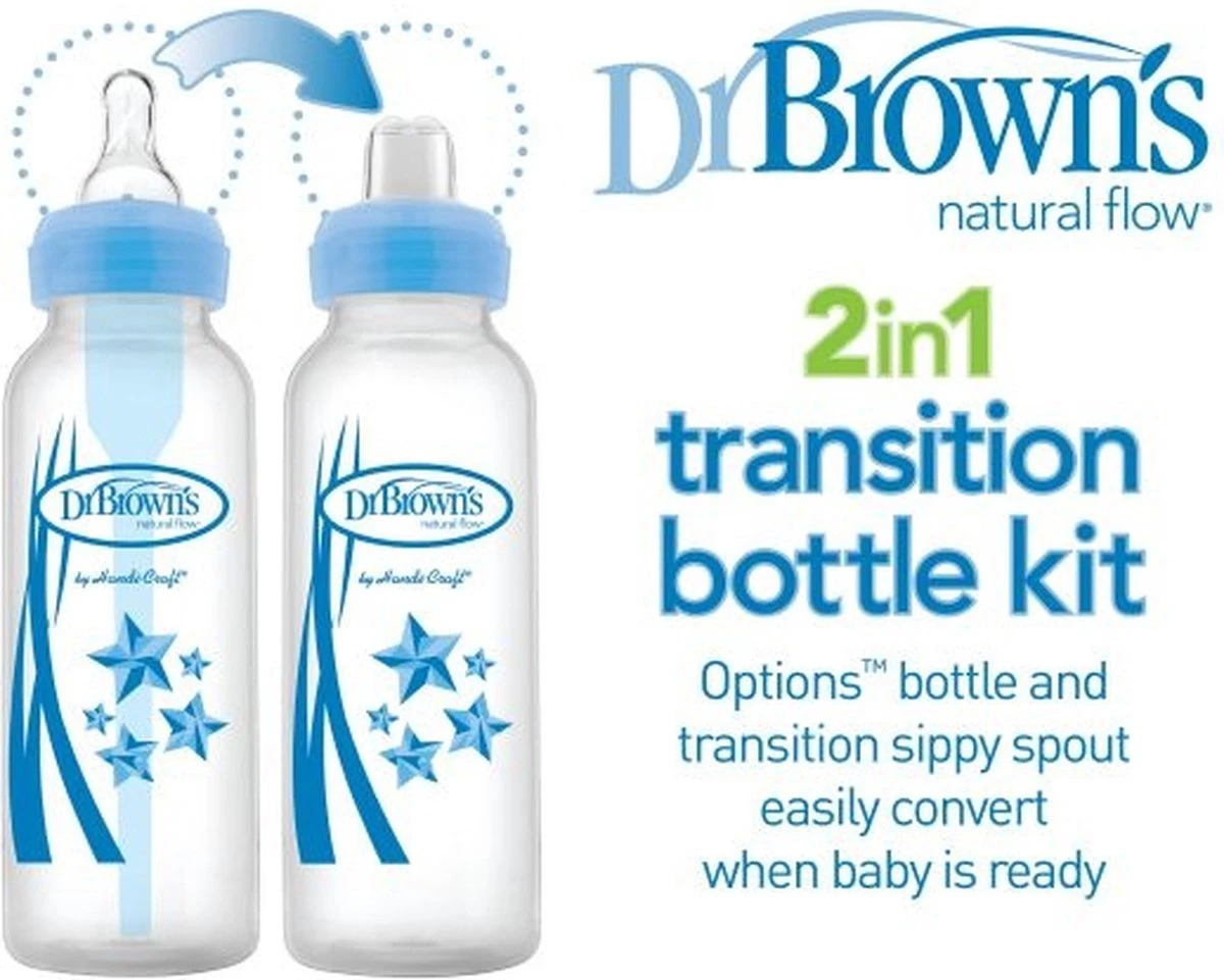 Dr. Brown's Sippy Spout Standaardfles - Transition Bottle - 2 Stuks - Afbeelding 4