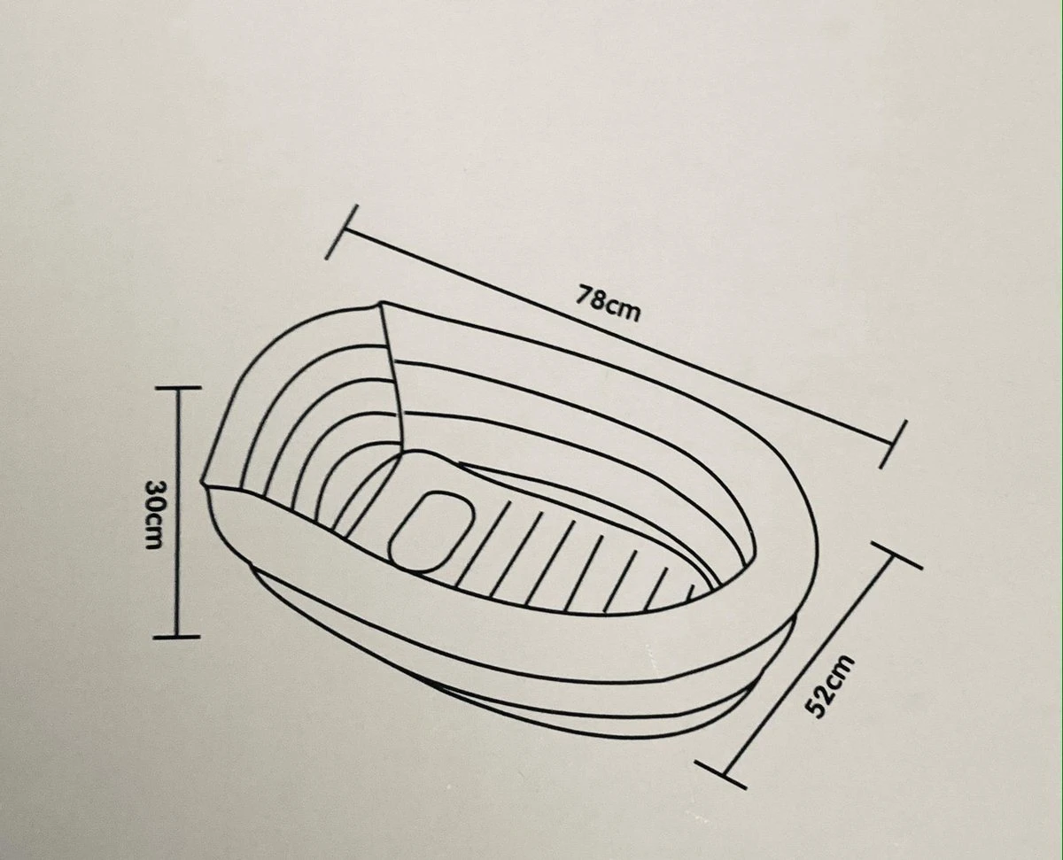 Bambino© Opblaasbaar Babybad - Donkergrijs - 78 X 52 X 30 Cm | Ideaal Voor Op Reis | 0-12 Maanden - Afbeelding 3