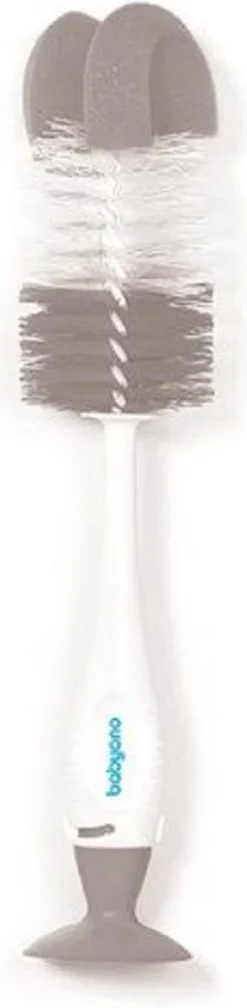 Baby Ono Wit/Grijs Flessenborstel Met Spons & Zuignap 728/04