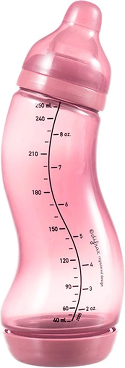 Difrax - S-Fles Natural - Babyfles Raspberry - 0+ Maanden - 250ml - Afbeelding 2