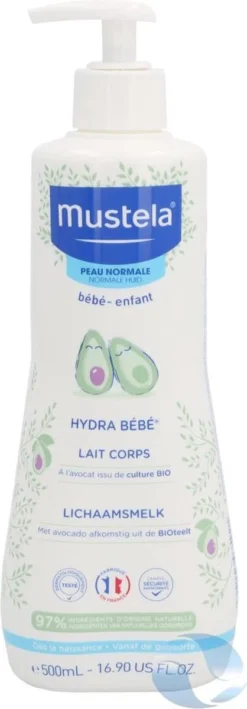 Mustela Hydra Bébé Lichaamsmelk Met BIO Avocado -500ml -normale Huid- Baby