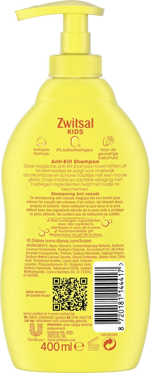 Zwitsal Kids Anti-Klit Shampoo - 6 X 400 Ml - Voordeelverpakking - Afbeelding 4