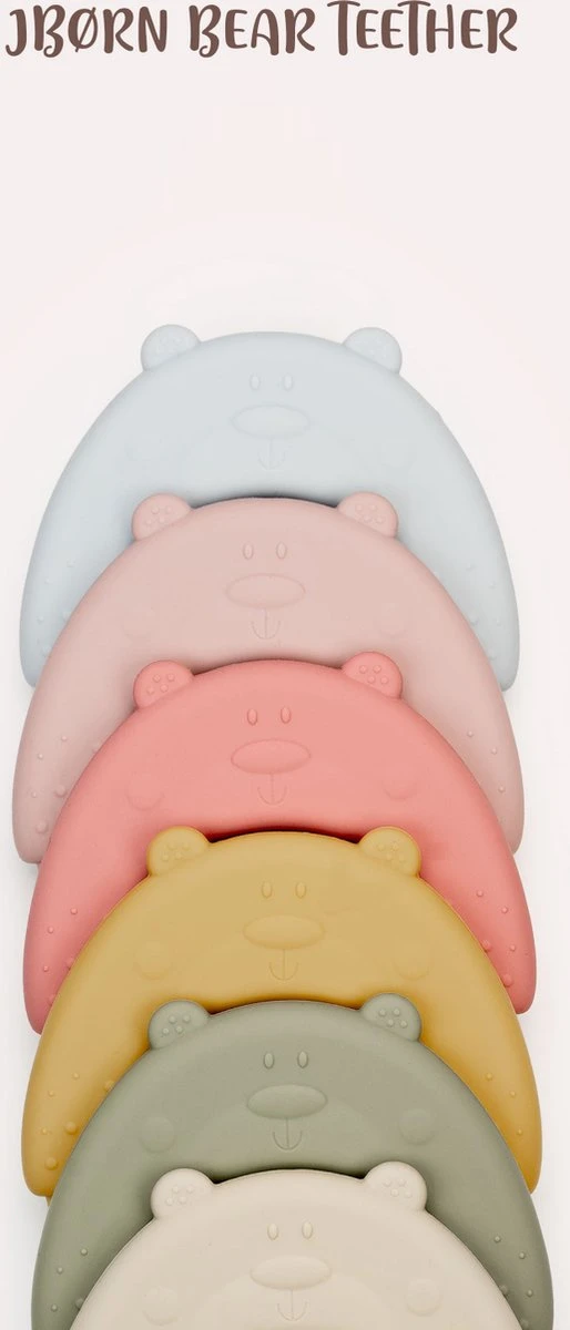 J.Børn Silicone Bijtring Beer - Sage - Bijtspeelgoed - Baby - Afbeelding 3