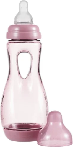 Difrax Handgreep Babyfles 240 Ml Natural - Anti-Colic - Raspberry/|Roze