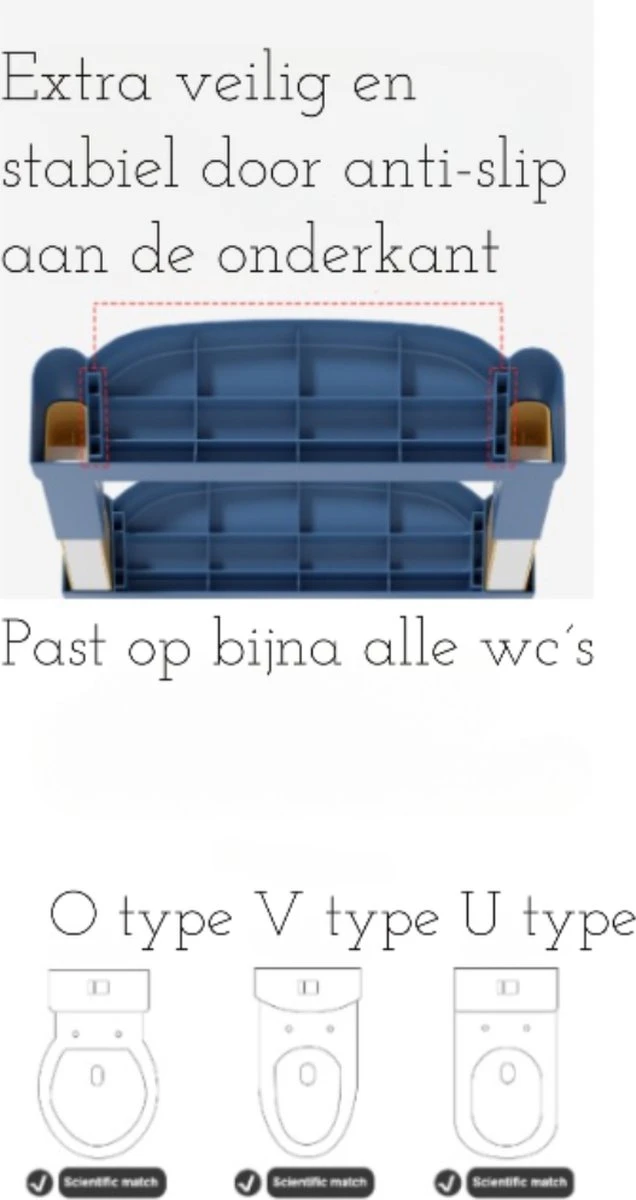 WC Verkleiner- WC Verkleiner Met Trapje- Extra Veilig- Opvouwbaar- Verstelbaar - Grijs & Wit - Toilet Trainer Voor Kind En Peuter - Afbeelding 5