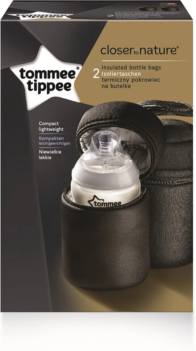 Tommee Tippee Closer To Nature - Geïsoleerde Tas Voor Zuigflessen - Set Van 2 - Zwart - Afbeelding 7