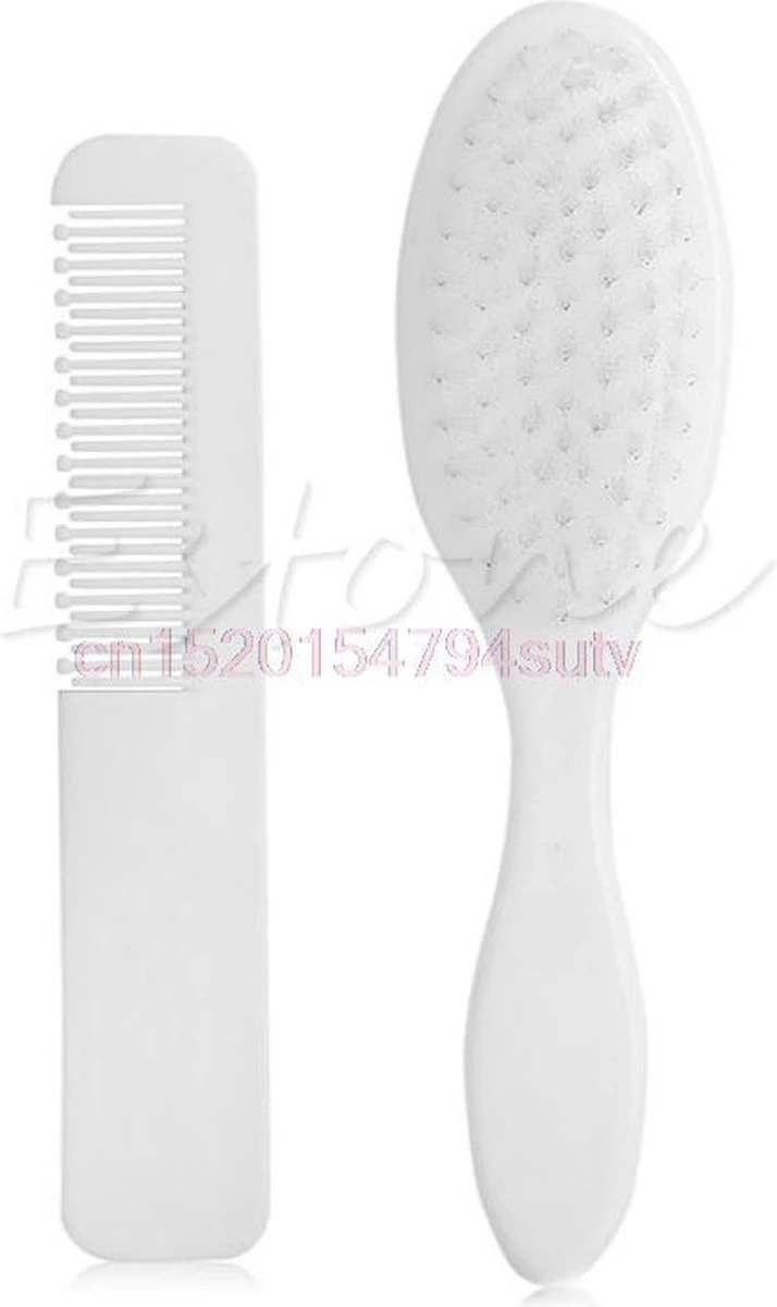 Merkloos Babyborstel En Babykam - Wit - Zeer Zachte Haartjes - Voor Baby's