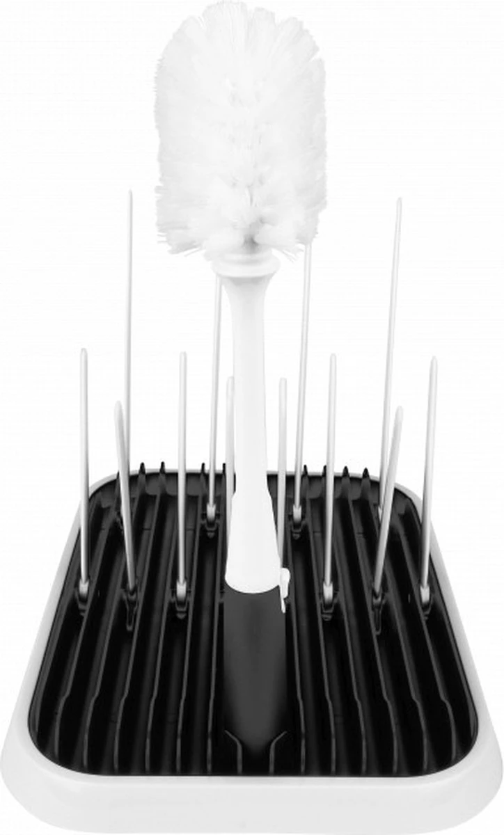 Nevi Afdruiprek Met Lekbak - Afdruipmat Voor 10 Flessen - Opvouwbaar Droogrek Babyfles - Inclusief Afwasborstel - Afbeelding 4