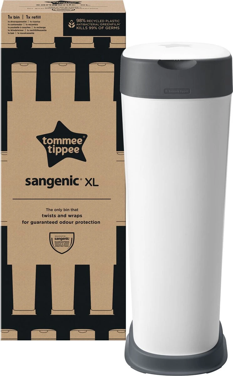 Tommee Tippee Twist & Click XL-luieremmer - Voor Maximaal 60 Luiers - Milieuvriendelijker Systeem - 1 Navulcassette - Duurzaam Geproduceerde Antibacteriële GREENFILM - Afbeelding 10