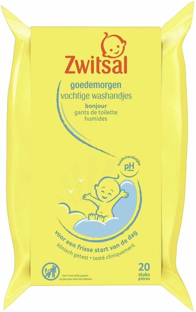 Zwitsal Goedemorgen Baby Vochtige Washandjes - 20 Stuks - Afbeelding 8